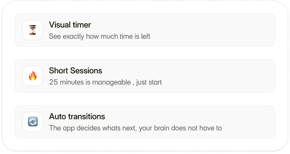 Focus timer feature card